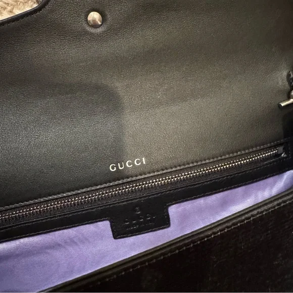 NWOT Gucci Black Dionysus Embellished Textured-Satin Clutch - Picture 12 of 14
